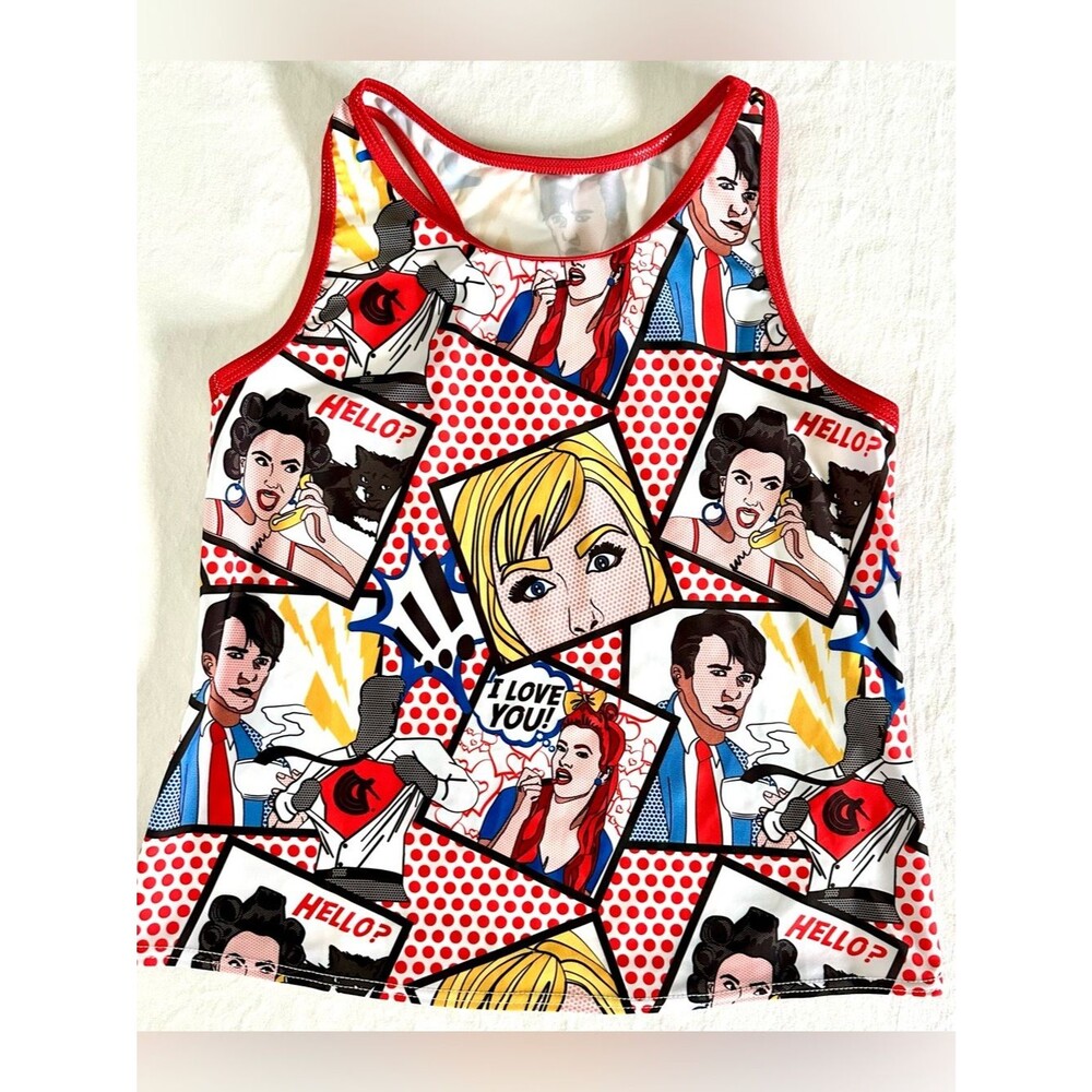 Costume Call Comic Pop Art Tank Top Colorful Graphic Sleeveless Women’s S/M ALA
